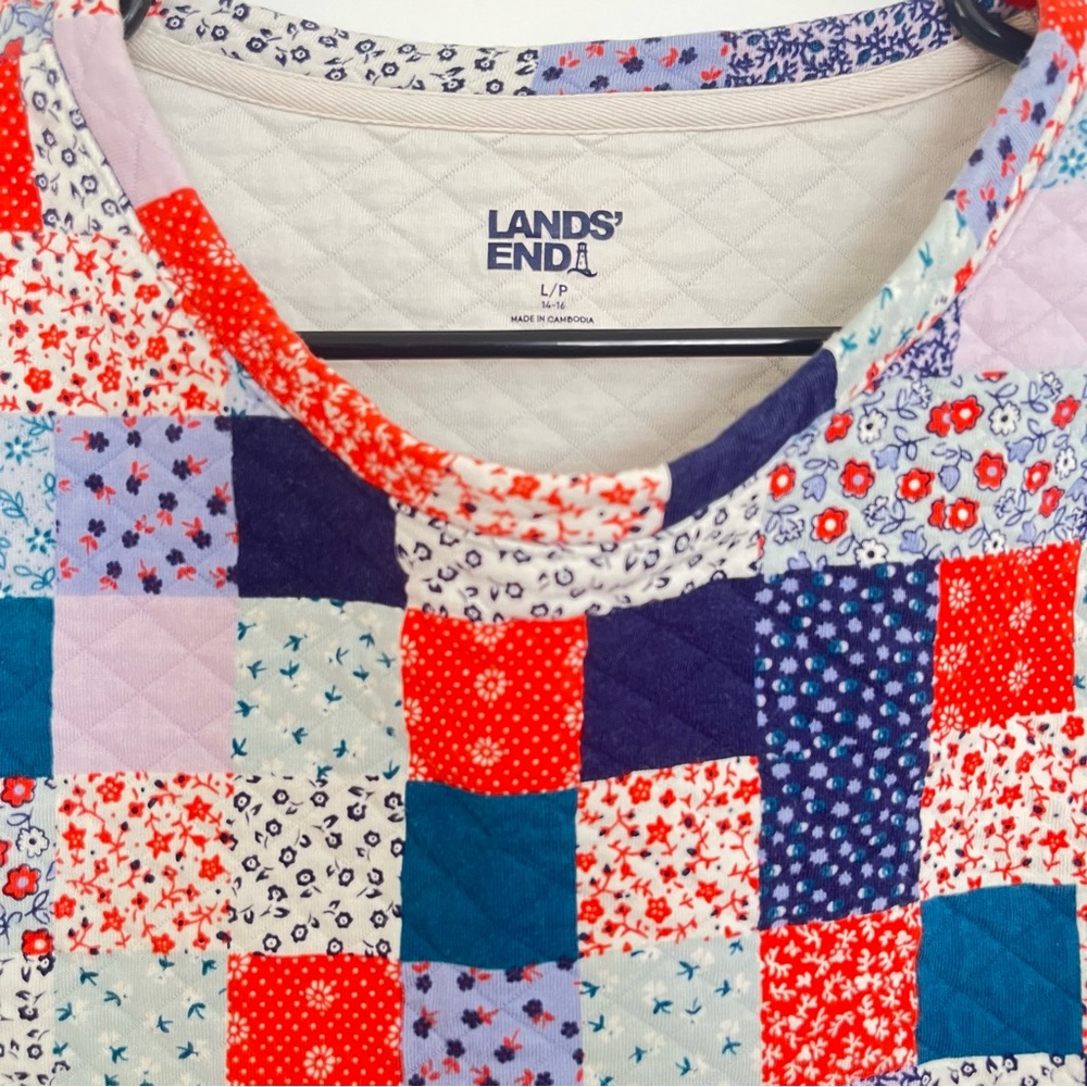 Land’s End Quilted Patchwork Granny Square Floral… - image 3
